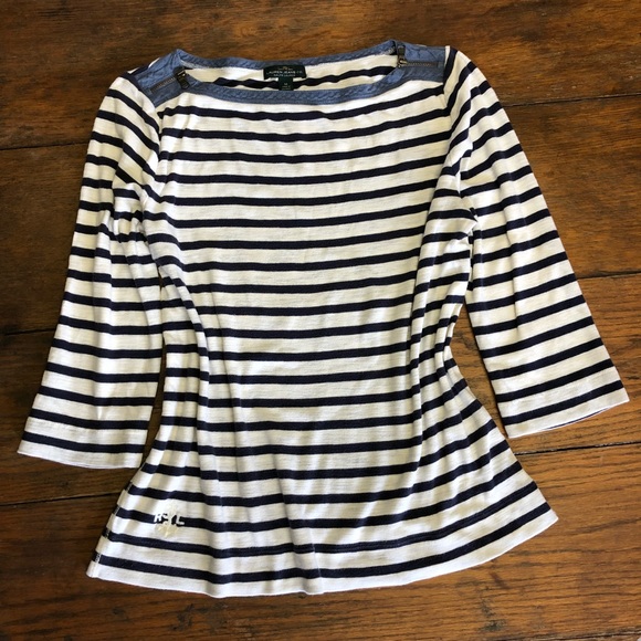 Ralph Lauren Jean Co Zip Shoulder 3/4 Sleeve Top - Picture 8 of 8